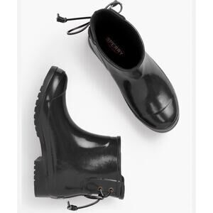 SPERRY Duck Walker Turf Rain Boots Women’s 6 Black Rubber Waterproof STS 99564